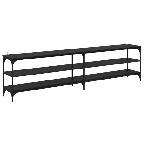 vidaXL TV-kast Zwart Eiken 200 x 30 x 50 cm Gemonteerd hout en ijzer afbeelding2 - 1