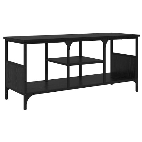 vidaXL TV-kast Zwart Eiken 100 x 35 x 45 cm Gemonteerd hout en ijzer afbeelding2 - 1
