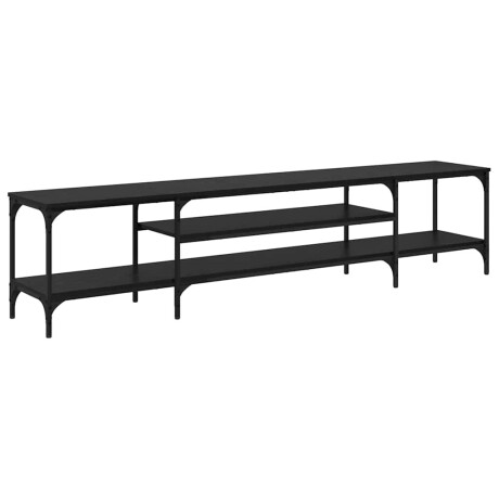 vidaXL TV-kast Zwart Eiken 201 x 35 x 45 cm Gemonteerd hout en ijzer afbeelding2 - 1