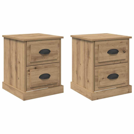 vidaXL Nachtkastje 2 pcs artisanaal eikenkleurig 39 x 39 x 47.5 cm afbeelding2 - 1