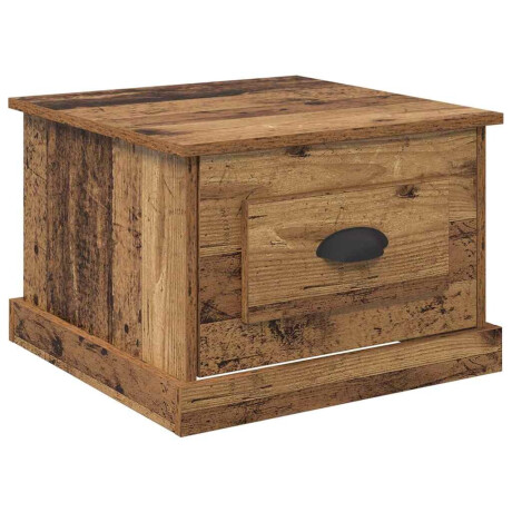 vidaXL Salontafel with Drawer Oud hout 50 x 50 x 35 cm Bewerkt hout afbeelding2 - 1