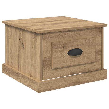 vidaXL Salontafel met lade Artisan Eiken 50 x 50 x 35 cm Bewerkt hout afbeelding2 - 1