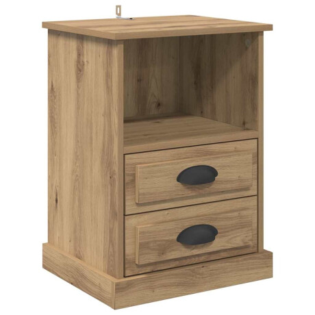 vidaXL Nachtkastje met lade Artisan Eiken 36 x 43 x 60 cm Bewerkt hout afbeelding2 - 1