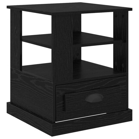 vidaXL Nachtkastje met lade Zwart Eiken 50 x 50 x 60 cm Bewerkt hout afbeelding2 - 1