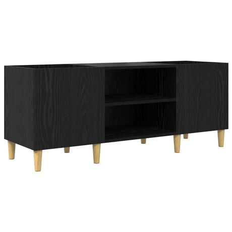 vidaXL Platenkast Zwart Eiken 121 x 38 x 48 cm Bewerkt hout afbeelding2 - 1