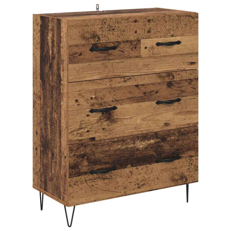 vidaXL Dressoir Oud Hout 69,5 x 34 x 90 cm Gemonteerd hout en ijzer afbeelding2 - 1