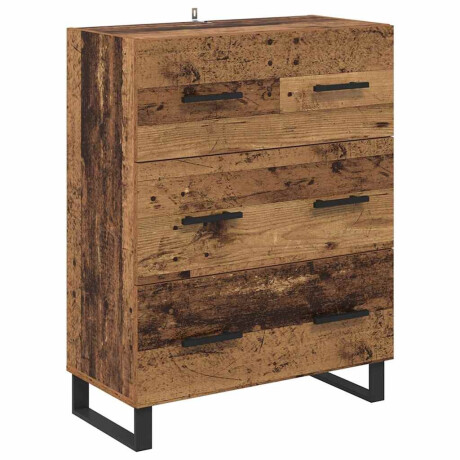 vidaXL Dressoir Oud Hout 69,5 x 34 x 90 cm Gemonteerd hout en ijzer afbeelding2 - 1