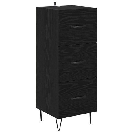 vidaXL Dressoir met lade Zwart eiken 34 x 34.5 x 90 cm Bewerkt hout afbeelding2 - 1