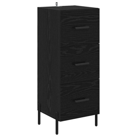 vidaXL Dressoir met lade Zwart eiken 34 x 34.5 x 90 cm Bewerkt hout afbeelding2 - 1