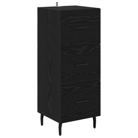 vidaXL Dressoir met lade Zwart eiken 34 x 34.5 x 90 cm Bewerkt hout afbeelding2 - 1