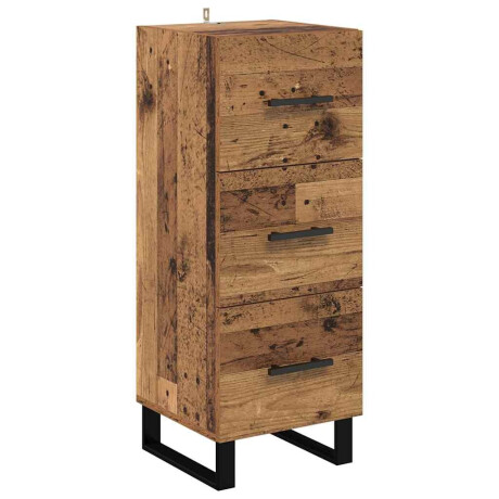 vidaXL Dressoir Oud Hout 34,5 x 34 x 90 cm Gemonteerd hout en ijzer afbeelding2 - 1