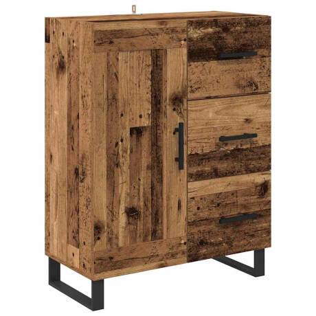 vidaXL Dressoir Oud Hout 69,5 x 34 x 90 cm Gemonteerd hout en ijzer afbeelding2 - 1