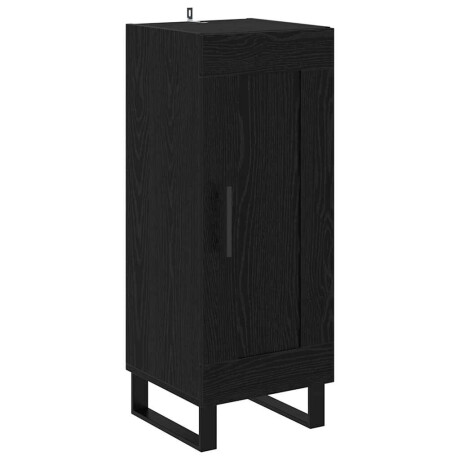 vidaXL Dressoir Zwart Eiken 34,5 x 34 x 90 cm Gemonteerd hout en ijzer afbeelding2 - 1