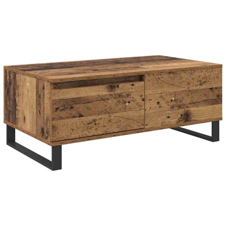 vidaXL Salontafel met lade Oud Hout 90 x 50 x 36,5 cm Bewerkt hout afbeelding2 - 1