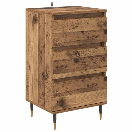 vidaXL Dressoir met lade Oud hout 35 x 40 x 70 cm Bewerkt hout afbeelding2 - 1