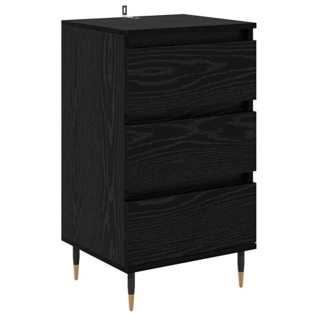vidaXL Dressoir met lade Zwart eiken 35 x 40 x 70 cm Bewerkt hout afbeelding2 - 1