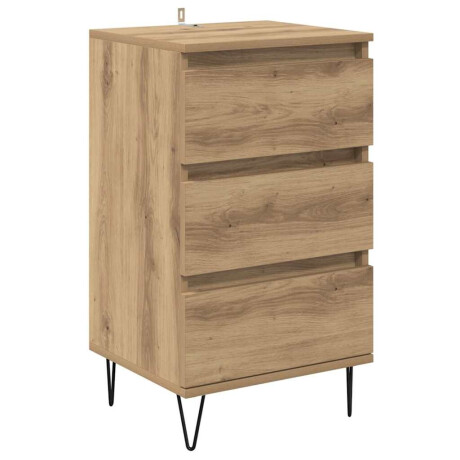 vidaXL Dressoir Artisan Eiken 40 x 35 x 70 cm Gemonteerd hout en ijzer afbeelding2 - 1