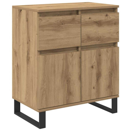 vidaXL Dressoir Artisan Eiken 60 x 35 x 70 cm Gemonteerd hout en ijzer afbeelding2 - 1
