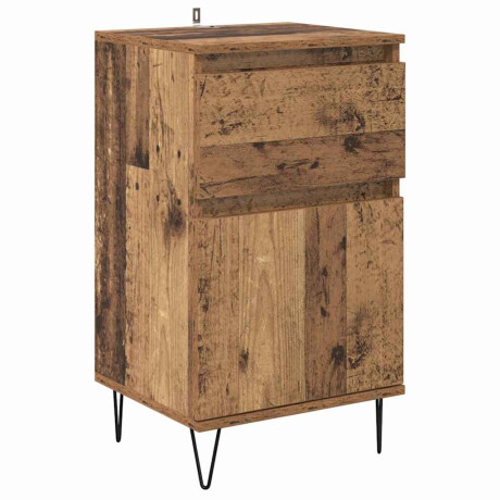 vidaXL Dressoir met lade Oud hout 35 x 40 x 70 cm Bewerkt hout afbeelding2 - 1