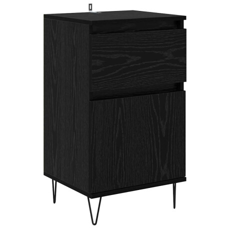 vidaXL Dressoir met lade Zwart eiken 35 x 40 x 70 cm Bewerkt hout afbeelding2 - 1