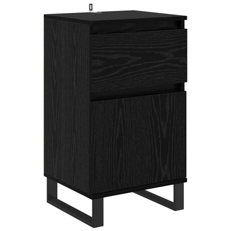vidaXL Dressoir met lade Zwart eiken 35 x 40 x 70 cm Bewerkt hout afbeelding2 - 1