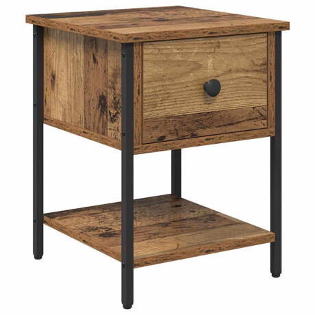 vidaXL Nachtkastje met lade Oud Hout 34 x 35,5 x 45 cm Bewerkt hout afbeelding2 - 1