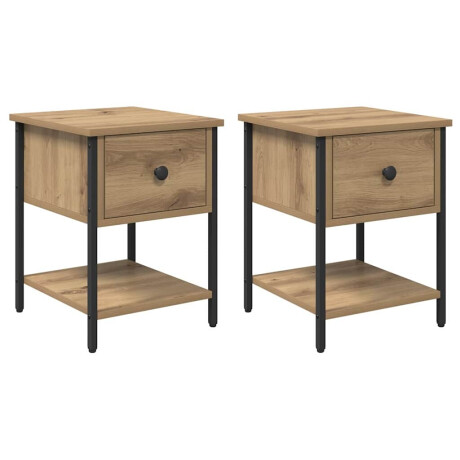 vidaXL Nachtkastje 2 pcs Artisan Eiken 34 x 35,5 x 45 cm Bewerkt hout afbeelding2 - 1