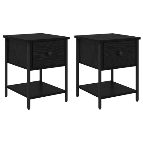 vidaXL Nachtkastje 2 pcs Zwart Eiken 34 x 35,5 x 45 cm Bewerkt hout afbeelding2 - 1