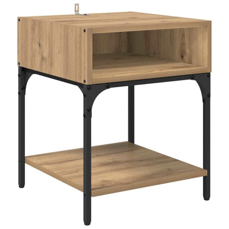 vidaXL Nachtkastje Artisan Eiken 40 x 40 x 50 cm Bewerkt hout afbeelding2 - 1