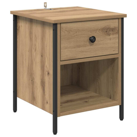 vidaXL Nachtkastje met lade Artisan Eiken 40 x 42 x 50 cm Bewerkt hout afbeelding2 - 1