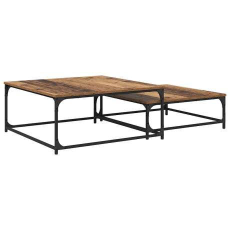 vidaXL Salontafel 2 pcs Oud Hout Bewerkt hout afbeelding2 - 1