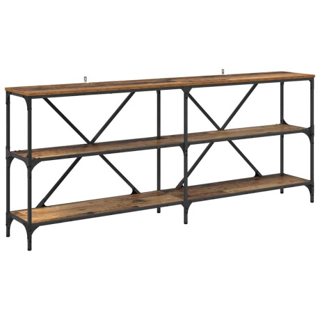vidaXL Wandtafel met plank Oudhout 180 x 30 x 75 cm Bewerkt hout afbeelding2 - 1