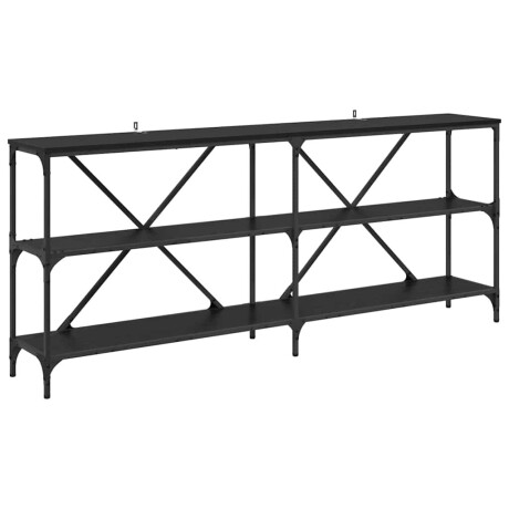 vidaXL Wandtafel met plank met opslag Zwart Eiken 180 x 30 x 75 cm afbeelding2 - 1