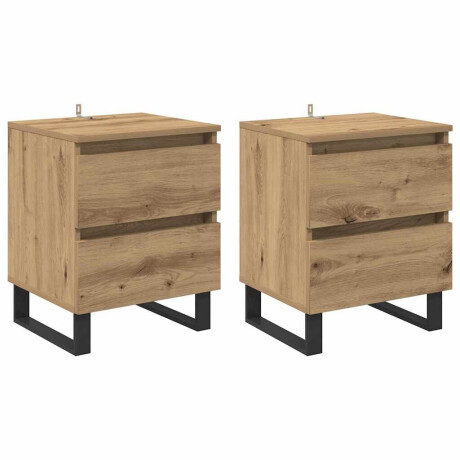 vidaXL Nachtkastje 2 pcs artisanaal eikenkleurig 40 x 35 x 50 cm afbeelding2 - 1