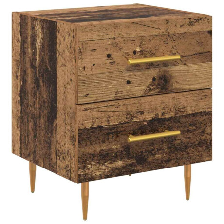 vidaXL Nachtkastje met lade Oud Hout 40 x 35 x 47,5 cm Bewerkt hout afbeelding2 - 1