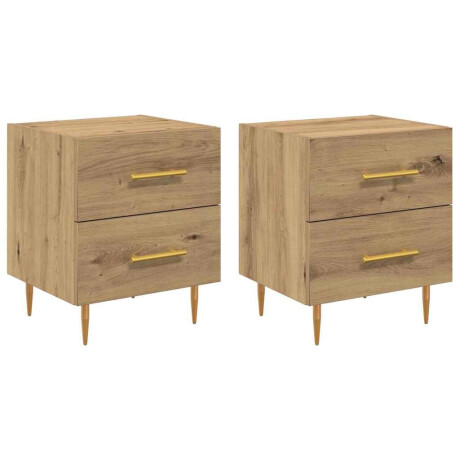 vidaXL Nachtkastje 2 pcs Artisan Eiken 40 x 35 x 47,5 cm Bewerkt hout afbeelding2 - 1