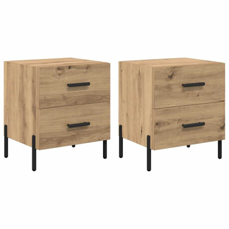 vidaXL Nachtkastje 2 pcs Artisan Eiken 40 x 35 x 47,5 cm Bewerkt hout afbeelding2 - 1