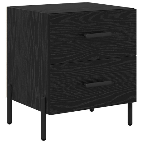 vidaXL Nachtkastje met lade Zwart Eiken 40 x 35 x 47,5 cm Bewerkt hout afbeelding2 - 1