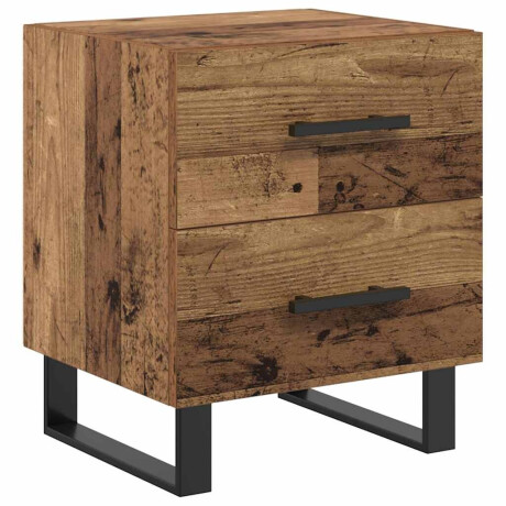 vidaXL Nachtkastje met lade Oudhout 40 x 35 x 47,5 cm Bewerkt hout afbeelding2 - 1