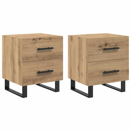 vidaXL Bedside kasten 2 pcs artisanaal eikenkleurig 40 x 35 x 47,5 cm afbeelding2 - 1