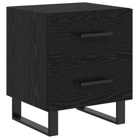 vidaXL Nachtkastje met lade Zwart Eiken 40 x 35 x 47,5 cm Bewerkt hout afbeelding2 - 1