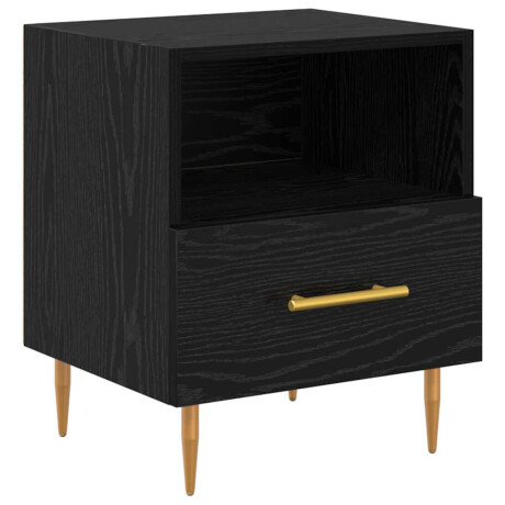 vidaXL Nachtkastje met lade Zwart 40 x 35 x 47,5 cm Bewerkt hout afbeelding2 - 1