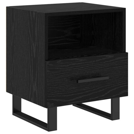 vidaXL Nachtkastje met lade Zwart Eiken 40 x 35 x 47,5 cm Bewerkt hout afbeelding2 - 1