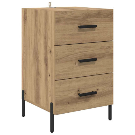 vidaXL Nachtkastje met lade Artisan Eiken 40 x 40 x 66 cm Bewerkt hout afbeelding2 - 1