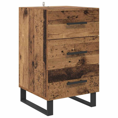 vidaXL Nachtkastje met lade Oud Hout 40 x 40 x 66 cm Bewerkt hout afbeelding2 - 1