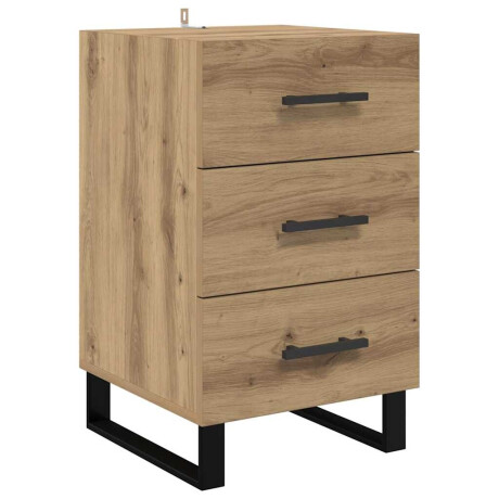 vidaXL Nachtkastje met lade Artisan Eiken 40 x 40 x 66 cm Bewerkt hout afbeelding2 - 1