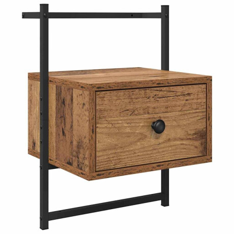 vidaXL Nachtkastje met lade Oudhout 35 x 30 x 51 cm Bewerkt hout afbeelding2 - 1