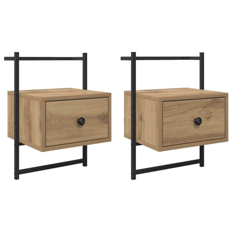 vidaXL Nachtkastje 2 pcs Artisan Eiken 35 x 30 x 51 cm Bewerkt hout afbeelding2 - 1
