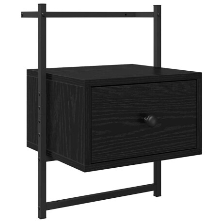 vidaXL Nachtkastje met lade Zwart Eiken 35 x 30 x 51 cm Bewerkt hout afbeelding2 - 1