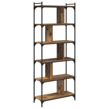vidaXL Boekenkast Oud hout 76 x 32 x 192 cm Bewerkt hout afbeelding2 - 1